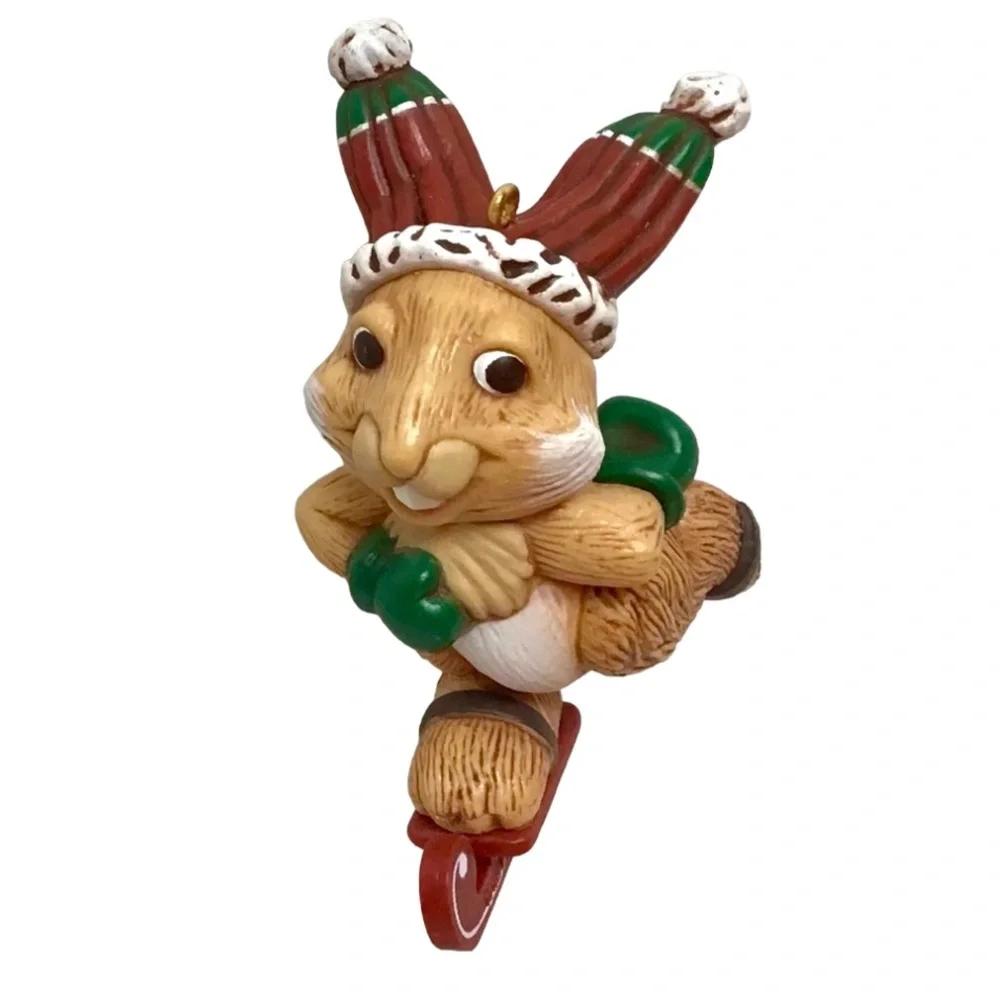 Hallmark 1983 “Skating Rabbit” Christmas Ornament